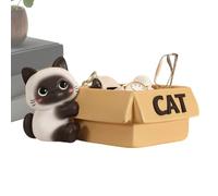 Générique Cat Candy Dish, Resin Figurine Storage Tray, Key Holder Bowl with Sturdy Material, Cute Home Accessory with Modern Design, Tavolo Decor Playful Style, Candy Holder for Living Room