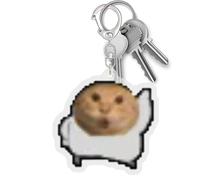 Générique Cat-Keychain, Round Head Acrylic Pendant, 1,77 x 1,57 x 0,12 pollici Cute Animal Charm, Meme Design Accessory for Teens, Kids, Adulti, Travel, Parties, Birthday, Dancing Cat, Se référer au