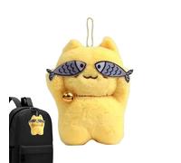 Générique Cat Plush Keychain | Funny Doll Pendant Keychaiin Bag Decorations | Keyring Charm Student Backpack Cartoon Decoration for Birthday, Classroom Prizes, Goodie Bags Fillers, giallo, Se référer