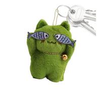 Générique Cat Plush Keychain | Funny Doll Pendant Keychaiin Bag Decorations | Keyring Charm Student Backpack Cartoon Decoration for Birthday, Classroom Prizes, Goodie Bags Fillers, verde, Se référer