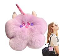 Générique Catena di chiavi di pelliccia artificiale, ciondolo di peluche dei cartoni animati - Rex Rabbit Furry Pendente - Borsa Charm Ornamento a mano per ragazze, Taro Viola, Se référer au