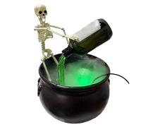 Générique Cauldron Diffuser, Halloween Black Witch Pot with Floating Potion Bottles, DIY Floatings Potion Plastic Witches Bowl Set, Halloween Decorations Indoor for Home Mantel (A)
