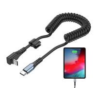 Générique Cavo di ricarica per telefono - Fast Charging Mobile Cable, Telescopic Spring Elbow Connector | 90 gradi Elbow Phone with Durable TPU Material for Smartphones Tablets Laptops Charging