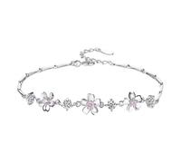 Générique Cerchietto impilabile Perla Gioielli Fiore Petal Zircone Bracciale Perle Gioielli 4 Anelli, Taglia unica, Metallo, Nessuna pietra preziosa