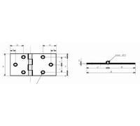 Générique - Cerniera da tavolo-acciaio grezzo doppio foglio - Alto. mm.45 - Larg. mm.80 -