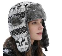 Générique Chapka riscaldata | Calda e resistente al con auricolari - Copricapo Ushanka con riscaldamento | per la bicicletta, camminata, pesca, per donne, adulti, adolescenti, Fiori di Natale