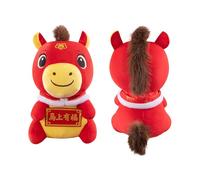 Générique Chinese New Year Horse Plush - 2026 Lucky Stuffed Animal Toy, Soft Cuddly Design Figure, Fabric Construction | Festive Decoration Gift for Bedside Table Divano Party Celebration