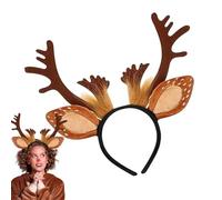 Générique Christmas Antler Headband - Cute Realistic Deer Antlers Headband, Christmas Reindeer Antlers Headband, Cosplay Deer Costume, Animal Ears Headband, Boppers Hats - for Annual Holiday, Foto