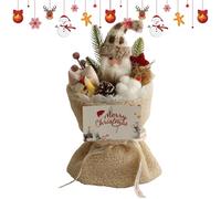 Générique Christmas Artificial Flowers | 16 x 16 x 32 cm Centerpieces with Light,Artificial Flowers Doll Bouquet | Exclusive Festive Package for Indoor Table Winter Wedding Birthday Girlfriend Best