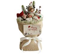 Générique Christmas Artificial Flowers | 16 x 16 x 32 cm Centerpieces with Light,Artificial Flowers Doll Bouquet | Exclusive Festive Package for Indoor Table Winter Wedding Birthday Girlfriend Best