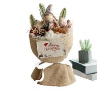 Générique Christmas Bouquet - 6,3 x 6,3 x 12,6 pollici, fiori artificiali, centrotavola con luce, bouquet artificiale per interni tavolo Winter Wedding Birthday Girlfriend Best Friend