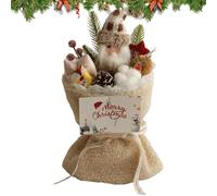 Générique Christmas Bouquet - 6,3 x 6,3 x 12,6 pollici, fiori artificiali, centrotavola con luce, bouquet artificiale per interni tavolo Winter Wedding Birthday Girlfriend Best Friend