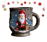 Générique Christmas Coffee Cups, Bark Crack Texture Drinkware Set, Festive Santa Design Tea Mug for Hot Coffee Cocoa, Traveling, Home Use, or Holiday Table Centerpieces and Housewarming