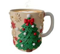 Générique Christmas Cup - Resina, 12 x 10 x 8,5 cm Gingerbread Mug Festive Design | Elk & Tree Holiday Drinkware, Decorative Christmas Mug For Tea, Coffee, Juice, Ufficio, Home, Parties, Seasonal