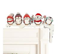 Générique Christmas Door Frame Decorations - Elk Wooden Christmas Door Decor | Midget Figurine for Door Frames Hanging Christmas Door Decorations for Home Supplies