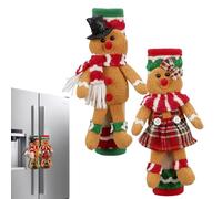 Générique Christmas Fridge Handle Covers - 2 x Gingerbread Man Handle Covers Protector, Dishwasher Frigorifero Door Handles Cover | Refrigerator Door Handles Cover Handlee Protector for Doors