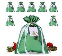 Générique Christmas Packaging Bags - Gift Sacks, Drawstring Pouch with Ribbon Tie, Holiday Wrap for Odd Shaped Items, Fabric Storage Reusable Designs, Party Favors Kids Adults