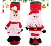 Générique Christmas Refrigerator Handle Gloves, 2 confezioni Santa Handle Covers, Washable Kitchen Fridge Door Protector, Cabinet Handle Sleeves for Home Decor, Holiday Season Fridge Protector