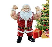 Générique Christmas Resin Santa Statue - Fun Musle Humorous Home Decor | Festive Ornament for Holiday, Birthday Party, Office, Desk, School Dormitory and Garden