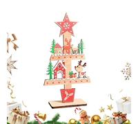Générique Christmas Table Decorations with Reindeer, Wooden Christmas Novelty Decorations Accessories with Tree, Rustic Winter Centerpiece for Counter Party Farmhouse Shelf Mantel