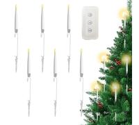 Générique Christmas Tree Candles with Remote | Christmas Decor Icicle Flying Birds Elk LED Candle with Remote Timer for Indoor Tree Home Fireplace Table Party