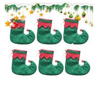 Générique Christmas Utensil Bag - 6 x Christmas Stocking Cutlery Holders, Festive Table Decor | Holiday Dinner Decoration Set, Forks and Cutters Organizer, Winter Party Tabletop Accessory, Home Use