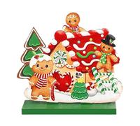 Générique Christmas Wooden Table Decorations - Merry Christmas Table Ornament | Gingerbreadman Art Craft | Decorative Sign for Home, Mantle Shelf, & Home Decoration