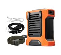 Générique Cintura Breeze Fan, Travel Cooling Fan, 4.33 Inches Equipped with a Multifunctional Design, Cintura Wind Blower for Camping Fishing Gym Sports Desk Work, Orange and Dark Green