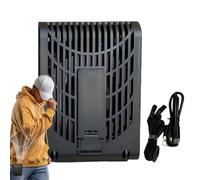 Générique Cintura Fan, Clip on Fan, Wearable Personal Cooler, Ricaricabile 3-Speed Motor, Compact Without Hands Design, Black and White, Great for Camping Gardening Fishing Use