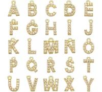 Générique Ciondolo con lettera di strass, fabbricazione di gioielli, 8 mm, dalla A alla Z, oro o argento, in acciaio inossidabile fai da te, Acciaio inossidabile