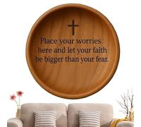 Générique Ciotole Di Preghiera Per I Cristiani | Arredamento Rustico Con Croce Incisa | Di Benedizione In Legno - Per Casa Soggiorno Camera Ingresso Chiesa Battesimo