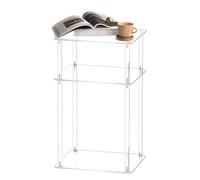 Générique Clear Acrylic End Table, Narrow Side Table, Small Slim Accent, 3-Tier Design, Space-Saving, Multi-Purpose, Compact Size, Ideal for Spaces, Living Room, Bedroom, Modern Home Decor