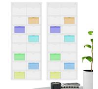 Générique Clear Index Card Sleeves, Flashcard Storage Organizer, 16 slot Quick Access Card Holder Pouch, Trasparente Study Cards Protector Case, Office School Classroom Teacher Learning Tool, bianco