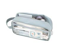Générique Clear Pencil Pouch, Trasparente Waterproof Pen Case, 21,5 x 10,5 x 6,5 cm, 8,46 x 4,13 x 2,56 pollici, Design portatile, Storage for Kids, Teen, College Students Adults PVC+Fabric, blu, Se