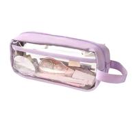 Générique Clear Pencil Pouch, Trasparente Waterproof Pen Case, 21,5 x 10,5 x 6,5 cm, 8,46 x 4,13 x 2,56 pollici, Design portatile, Storage for Kids, Teen, College Students Adults PVC+Fabric, viola, Se