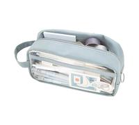 Générique Clear Pencil Pouch, Trasparente Zipper Pencil Case, Impermeabile Stationery Bag, Durevole PVC Storage Pouch, Compact Lightweight Design, for Kids, Teens, College Students Adults, blu, Se