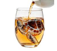 Générique Clear Wine Glasses - Trasparente Stemless Tema Drinking Cup | Marine 3D Animal Glass Cup 8,4 x 8,4 x 11,6 cm per bar Home Decor Kitchen Dinner Party Formal Banquet Cocktail Iced Coffee