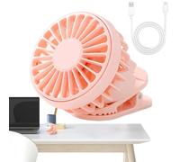 Générique Clip-Ventilatoren | Persönlicher Schreibtisch-Ventilator - 3 Wiederaufladbarer Mini Lüfter Für Golf Unterwegs Haustiertransport Auto Kinderwagen