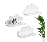 Générique Cloud Shelves - 29,5 × 9,4 × 15 cm Cloud Wall Shelves Set di 3 | Nursery Floating Shelvess for Kids Room Decor | CloudShaped Wall Mounted Storage Shelf for Home Organization Decor