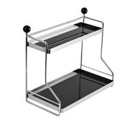 Générique Coffee Mug Organizer and Storage, 2 Tier Cup Rack, Counter Organizer Shelf for Tazze Coffee Beans, Iron and Acrylic Design, 11,53 x 6,22 x 10,43 in for Kitchen and Pantry