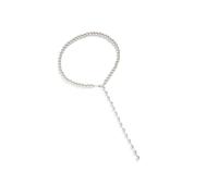 Générique Collana di perle con pompon alla moda, catena di perle rotonde delicate, gioielli da donna, abbigliamento casual o festivo, pompon alla moda, accessorio per gioielli di perle, One Size, Come