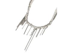 Générique Collana in lega di Zn con perle d'imitazione, con accento di cuore e stella, ciondolo morbido e fresco per l'uso quotidiano, collana di lunghezza della clavicola, One Size, Come descritto
