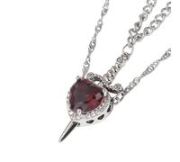 Générique Collana spade uniche attraverso il cuore con accento di elegante ciondolo in lega, catena clavicola per donne e uomini, gioielli per lei, One Size, Come descritto, come descritto