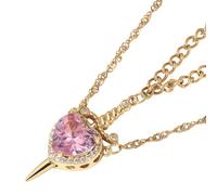 Générique Collana spade uniche attraverso il cuore con accento di elegante ciondolo in lega, catena clavicola per donne e uomini, gioielli per lei, One Size, Come descritto, come descritto