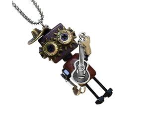 Générique Collana Steampunk Robot | Gioiello Retro In Legno Per Il Colo,Collana Elegante,Per Le Signore Spose Amanti Di Studenti D'Arte Collezionisti Festival Di Musica Feste A Tema, Se référer