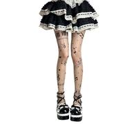 Générique Collant trasparenti con note musicali per collant neri opachi eleganti design unico, beige, Taglia Unica