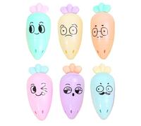 Générique Colored Highlighters Set, 6 Pastel Chisel Tips, 2,36 x 0,98 in Quick-Dry Fluorescent Markers, Carrot Shape Design, Smooth Bright Ink for School Room Studying Note-Taking Organizing