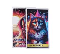 Générique Colorful Cat Tarocchi, Classic Card Deck Set, Beginner-Friendly Design, 10,3 x 6 cm Illustrated Cards, Fortune Telling Game, Ideal for Tarocchi Reading, Kids, Adult, Family Fun, Gift Use