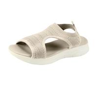 Générique Comodi sandali bassi da donna con punta a punta scarpe casual estive con tacco basso grande disponibile direttamente dalla nostra fabbrica, bianco, 41 EU