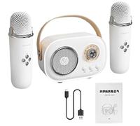 Générique Compact Karaoke, portatile Karaoke Mic Set with Speaker, inclusi microfoni wireless per Home Entertainment and Festivals, Compact Design with 10m Range, Great for Family Fun and Parties